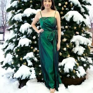 VTG 80s Alyce Design Womens 10 Emerald Green Gown‎ Dress Formal Holiday Prom